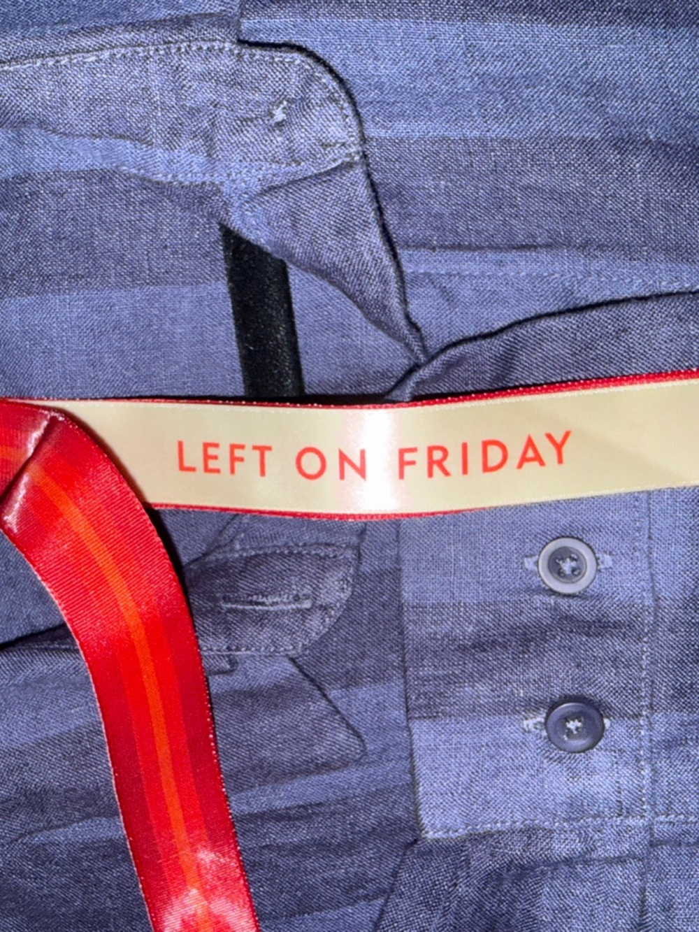 Left On Friday Women’s Blue Striped Button-Down Shirt - Picture 2 of 4